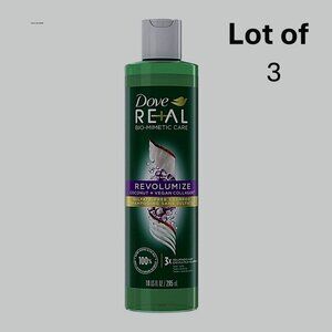 3X Dove REAL Bio-Mimetic Care Revolumize Shampoo Coconut + Vegan Collage…